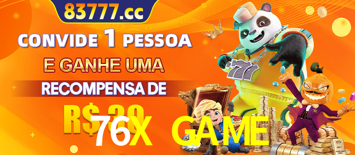 Banner institucional da 76X GAME sobre parceria de marcas e criação de uma marca de excelência, apresentando os mascotes de jogos populares como o Fortune Tiger.
