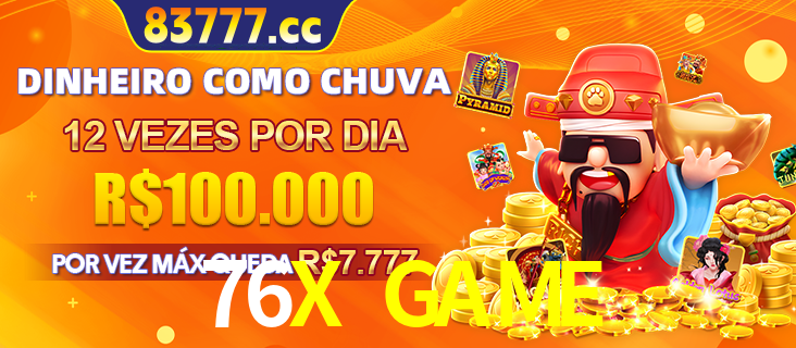 Banner do programa de recompensas Recomende para amigos do 76X GAME, detalhando os bônus por convidar amigos, com prêmios que chegam a R$288.888.